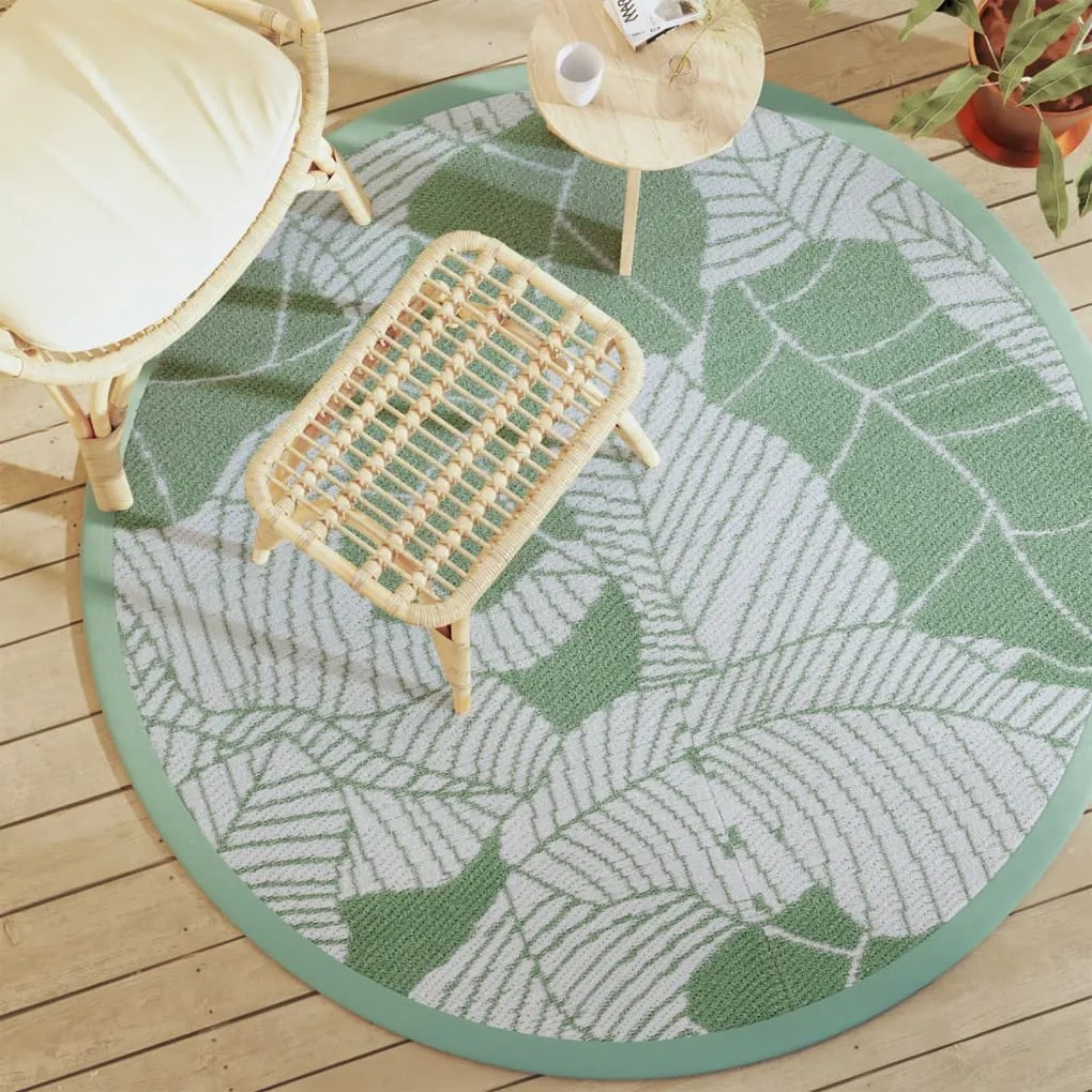Tapete de exterior Ø160 cm ARAKIL PP Verde