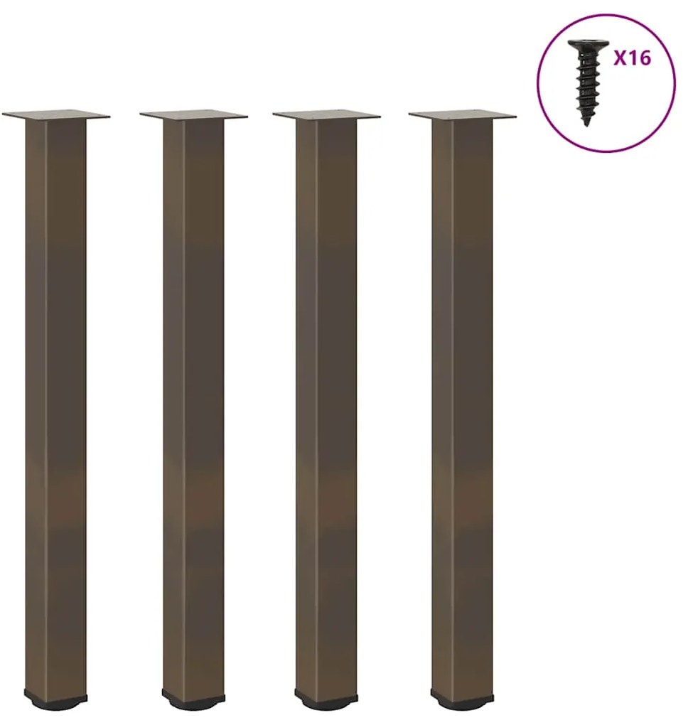 vidaXL Pés para mesa de bar 4 peças aço natural 100-102 cm aço
