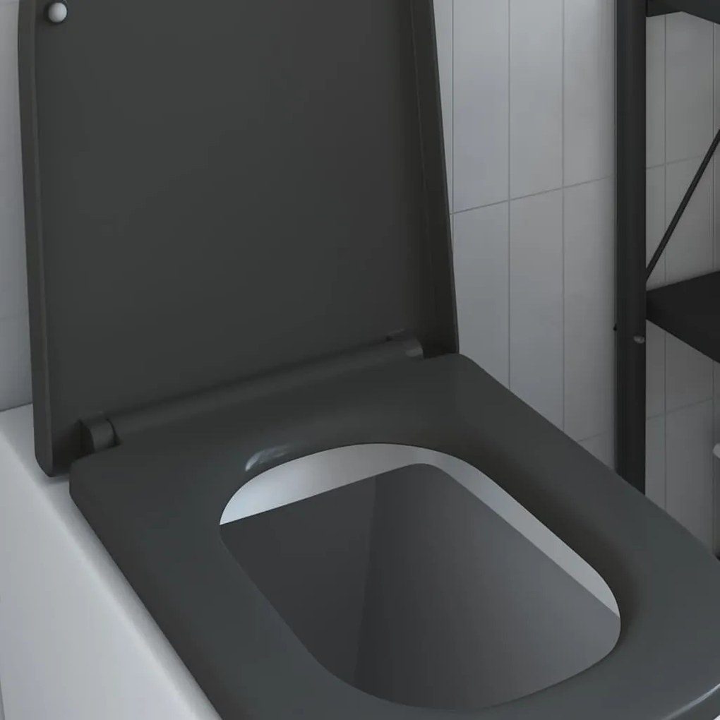 vidaXL Assento de Toilette de Liberação Rápida Antracite