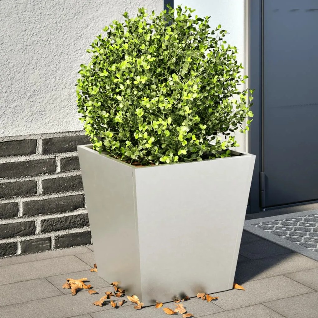 vidaXL Vaso/floreira de jardim 2 pcs 40x40x40 cm aço inoxidável