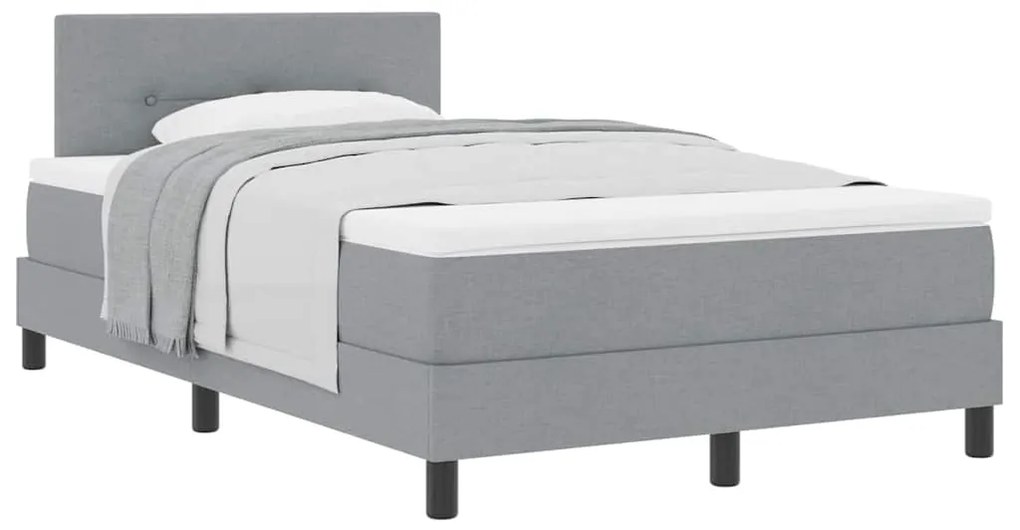 Cama Box com Colchão Cinza Claro 120x200 cm Tecido