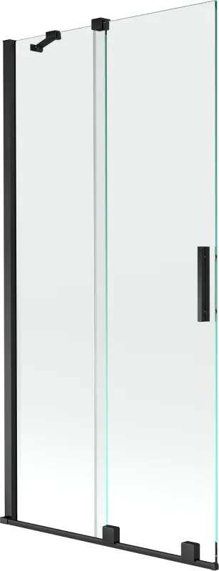 Mexen Velar resguardo de banheira de correr de 2 painéis 90 x 150 cm, transparente, preto - 896-090-000-01-70
