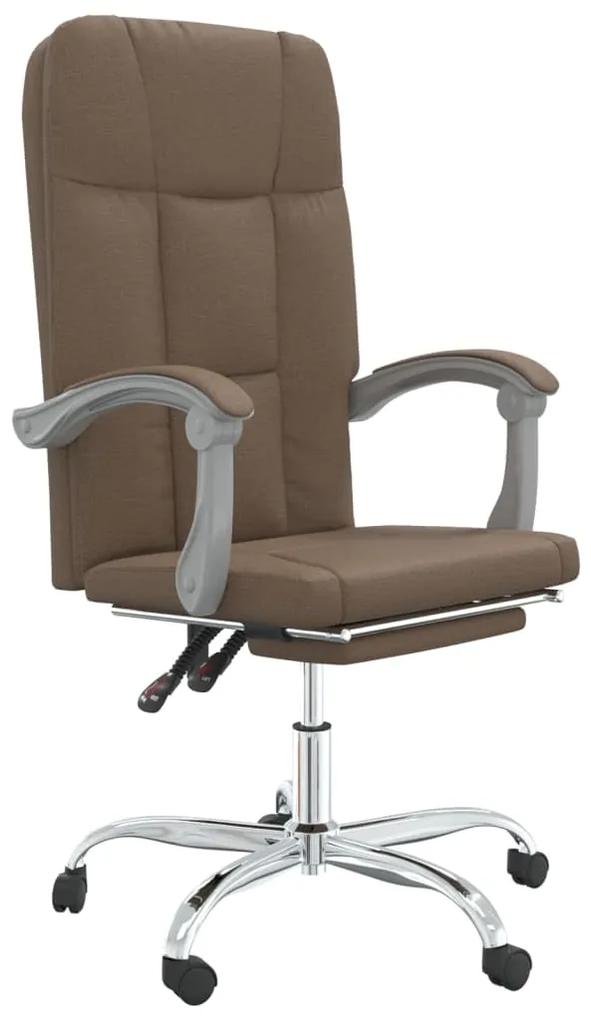 Cadeira de escritório reclinável tecido castanho