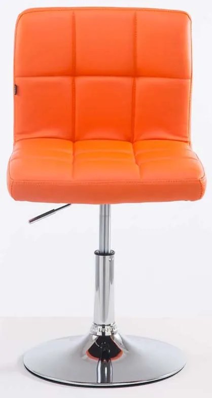 Conjunto de 2 bancos altos Palma V2 em couro sintético 74-88 x 44 x 49 cm Laranja