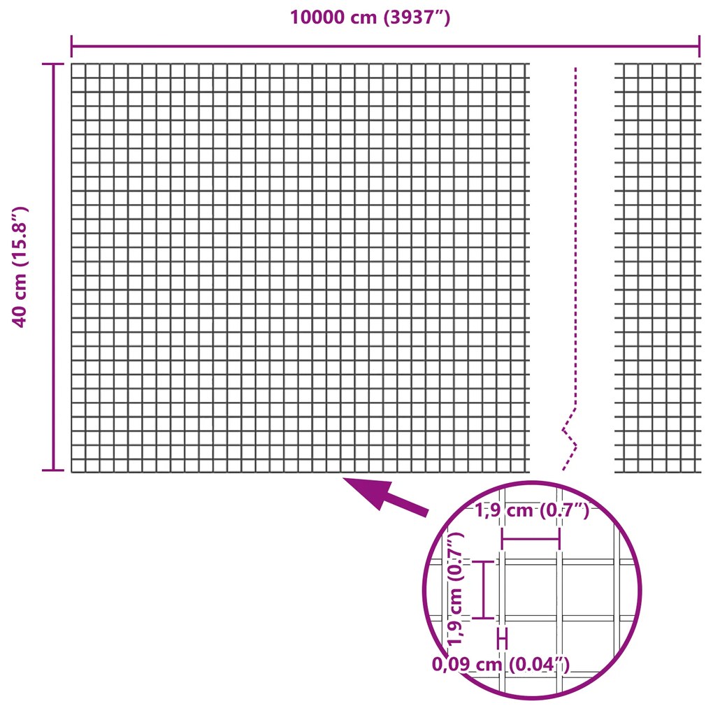 Cerca de Arame Soldado com 13 Postes Verde 0.4x100 m Aço