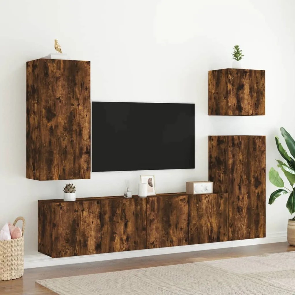 Móvel de parede para TV 80x30x41 cm carvalho fumado
