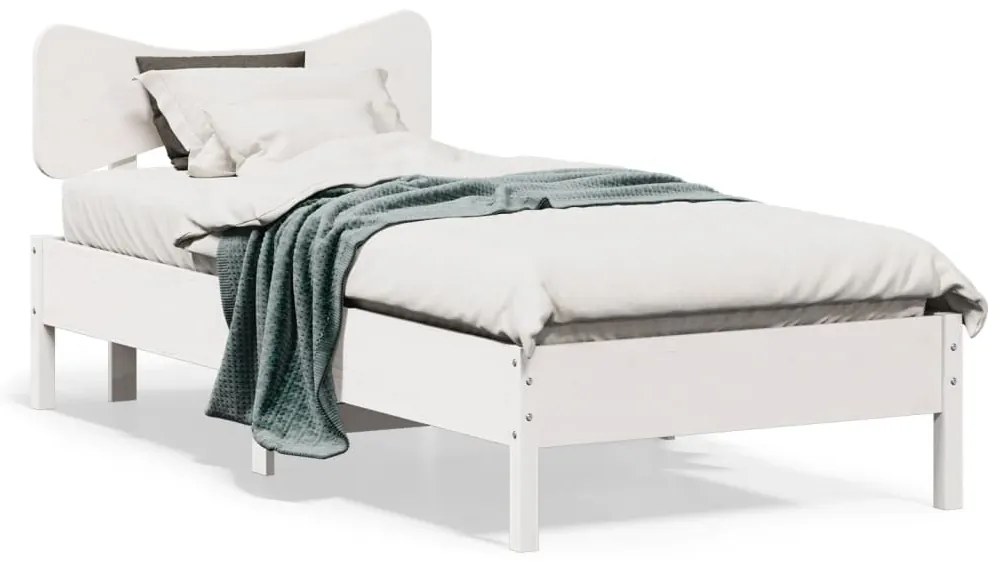 vidaXL Cama sem colchão 90x190 cm madeira de pinho maciça branco
