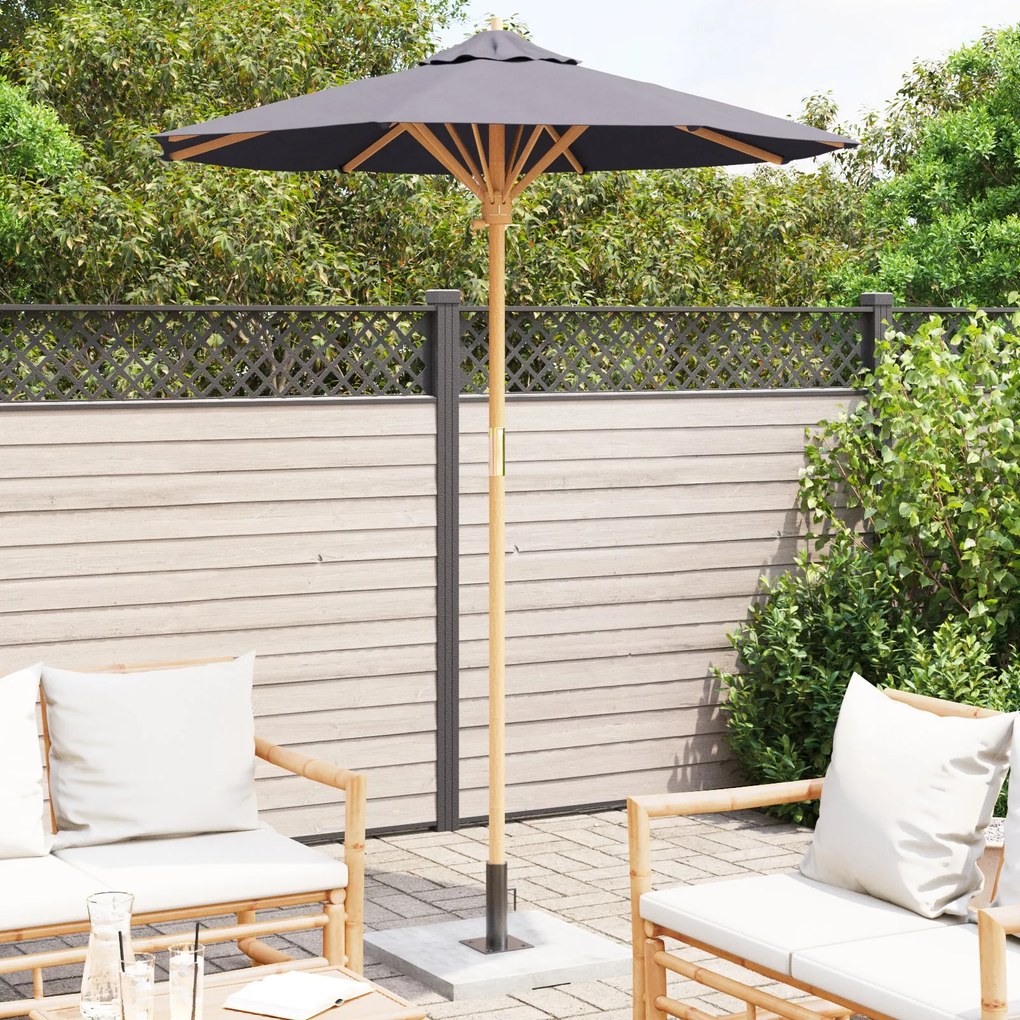 Parasol de Jardim Cinza Escuro 180x230 cm Bambu