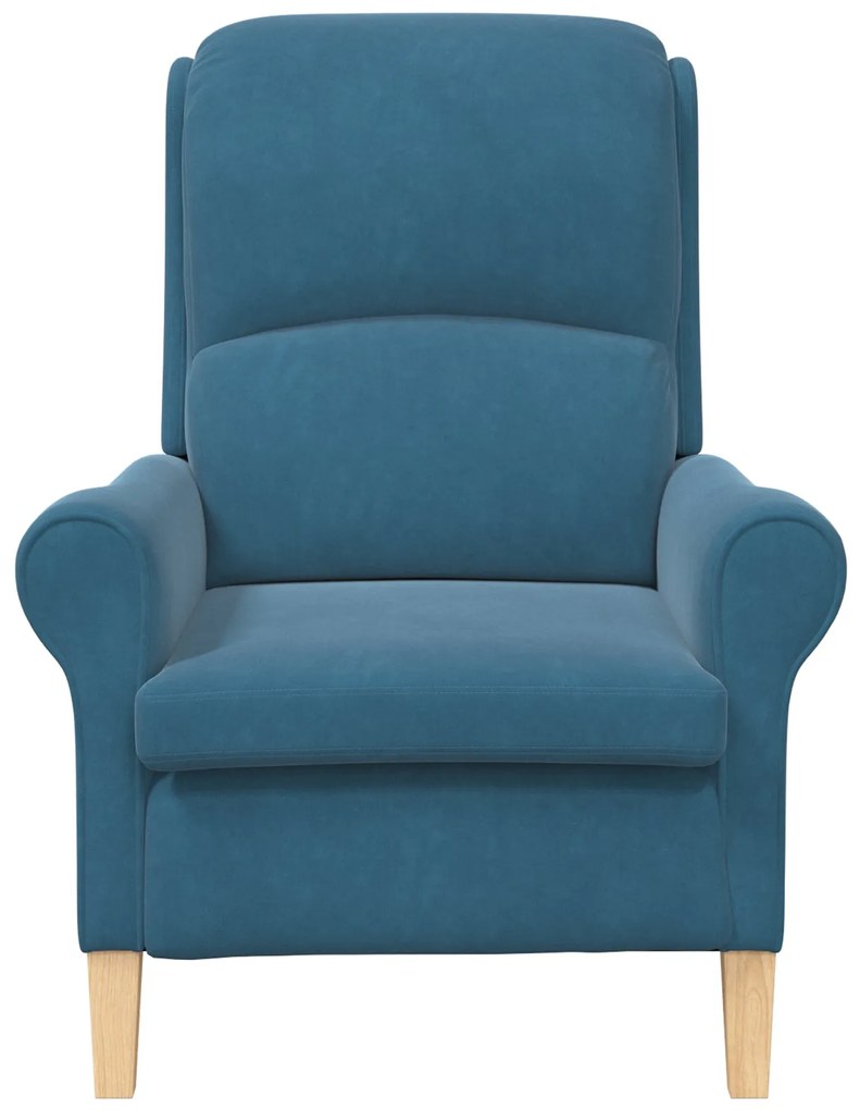 Poltrona Azul Azul Tecido, Madeira Padrão Ergonómica