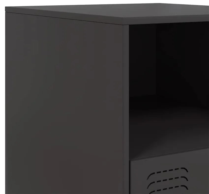 Mesa de cabeceira 34,5x39x44 cm aço preto