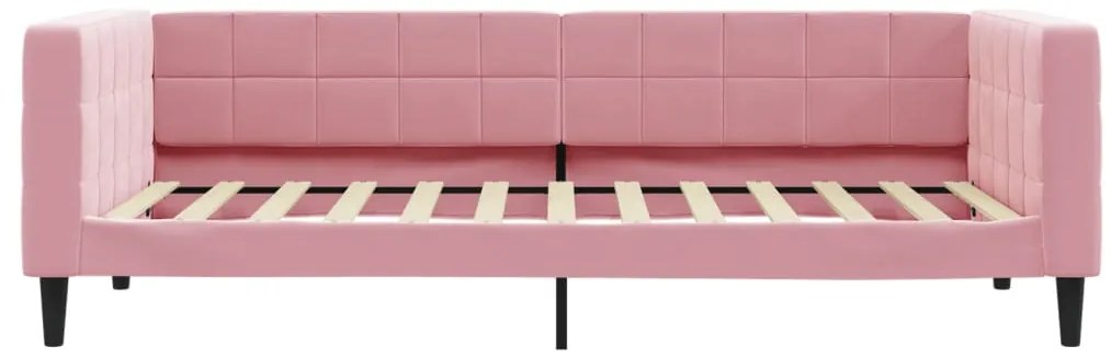 Sofá-cama com gavetão e gavetas 90x200 cm veludo rosa