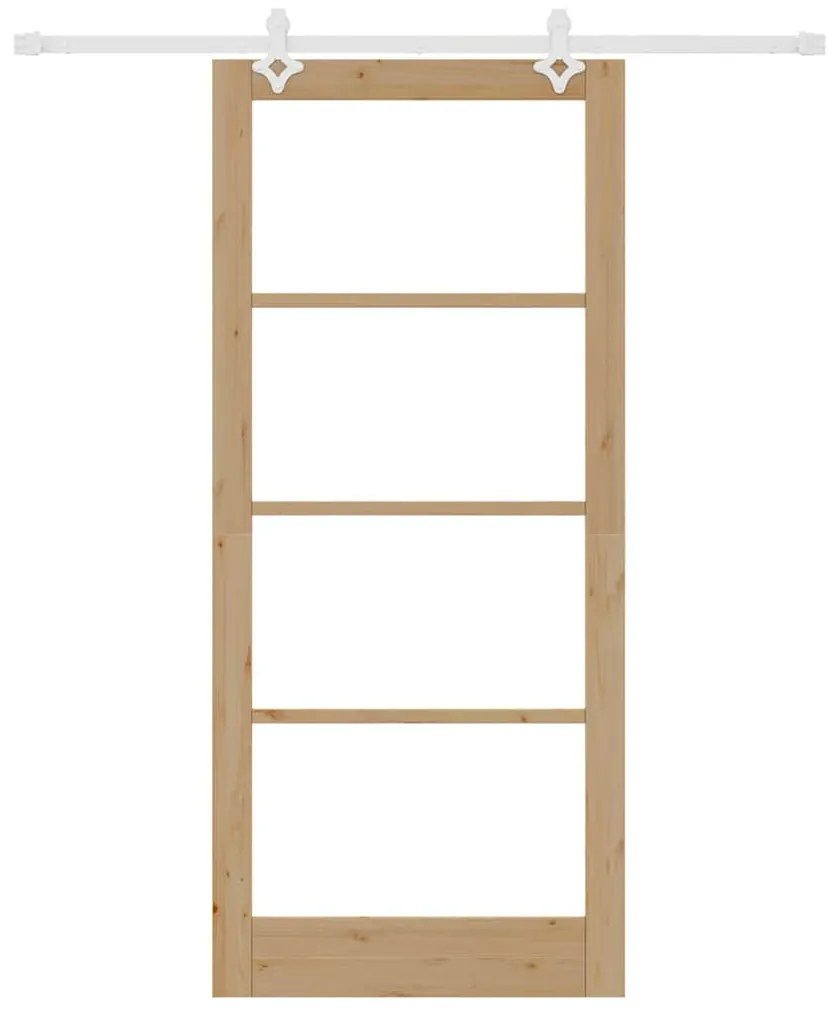 Conjunto de Porta Deslizante com Hardware vidaXL 93x211 cm Madeira Mac