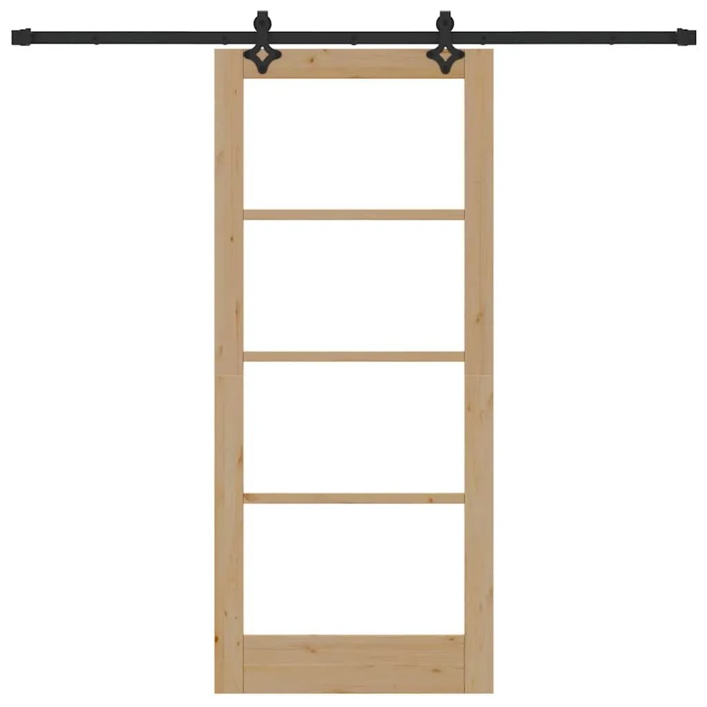 Conjunto de Porta Deslizante vidaXL com hardware 86x198,5 cm Madeira M