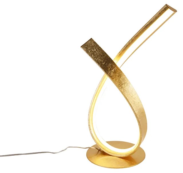 Candeeiro de mesa design dourado 38,5 cm com LED e dimmer - Belinda Design