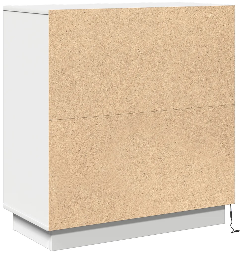 Criado-mudo vidaXL com LED Branco 71x34,5x75 cm Madeira de engenharia