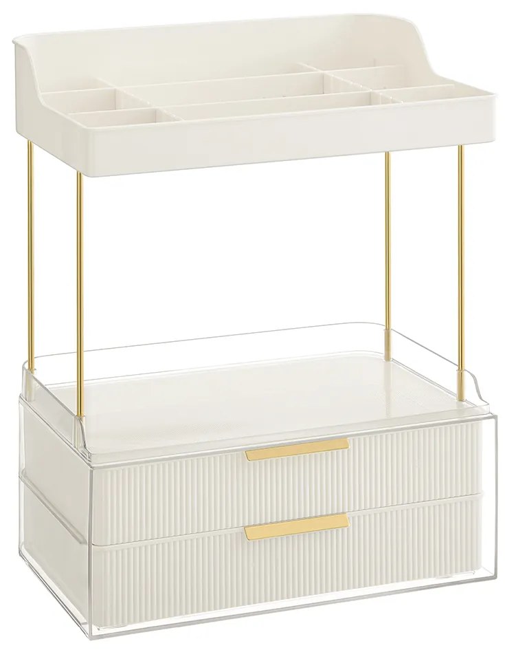 Organizador de maquilhagem 4 níveis 20 x 32 x 39,1 cm, branco
