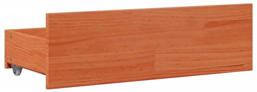 Cama com estante sem colchão 75x190cm pinho maciço castanho-mel