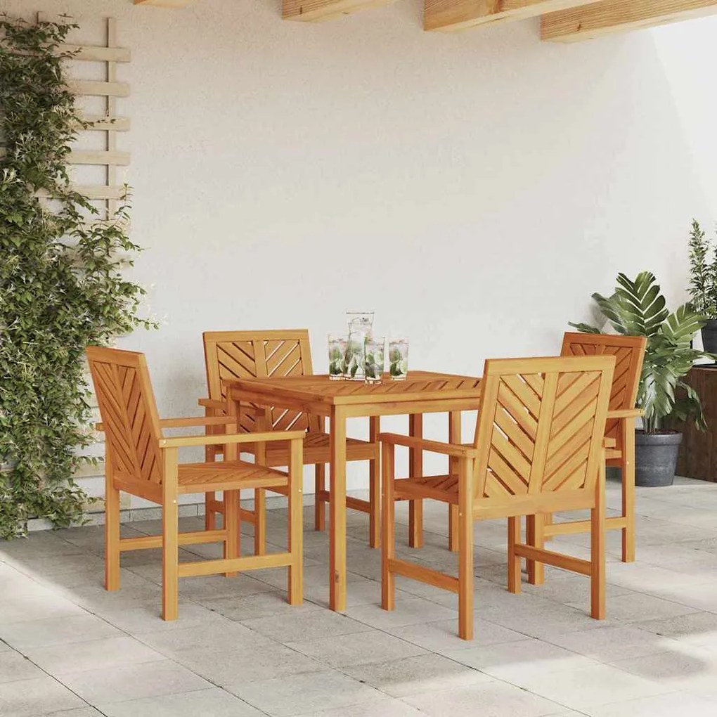 Conjunto de Jantar de Jardim de 4 Peças em Madeira de Acácia
