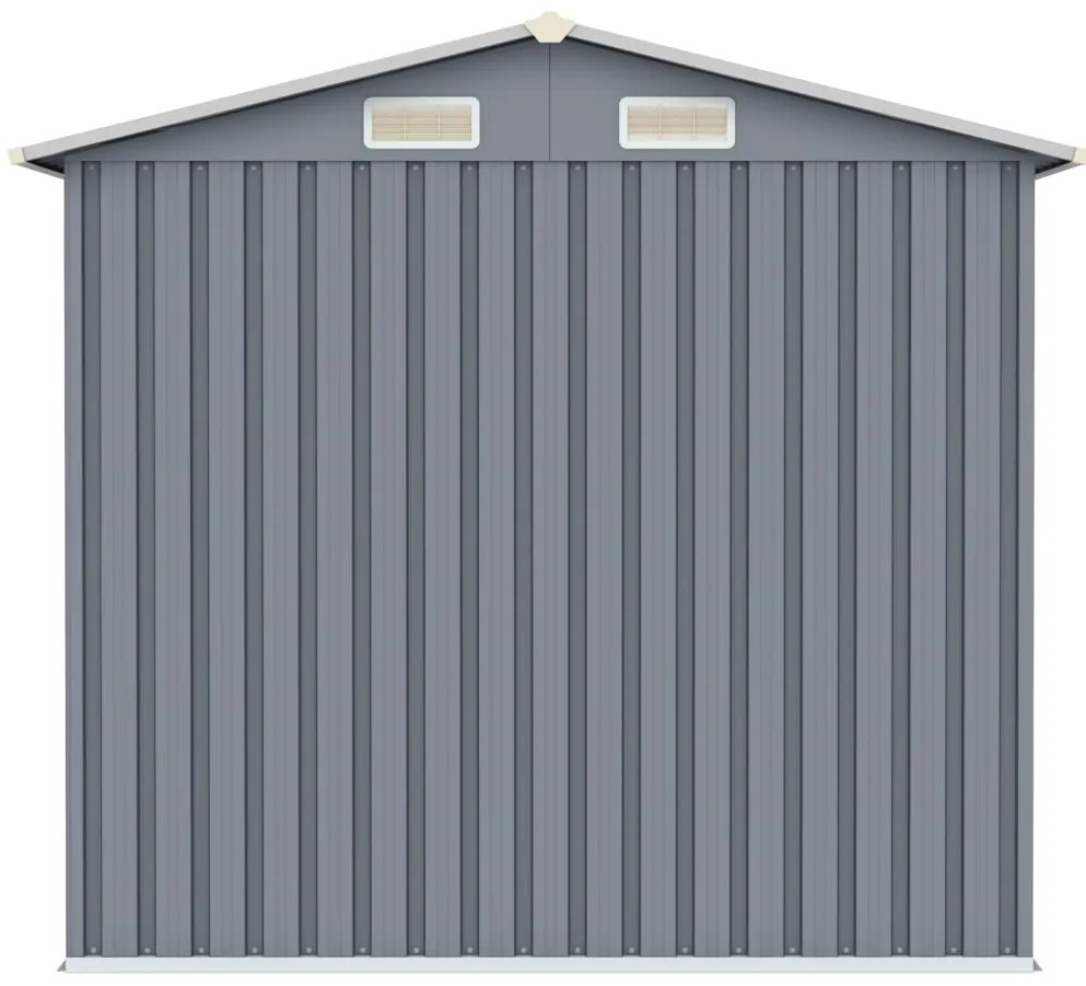 Abrigo de jardim 205x129x183 cm aço galvanizado cinzento