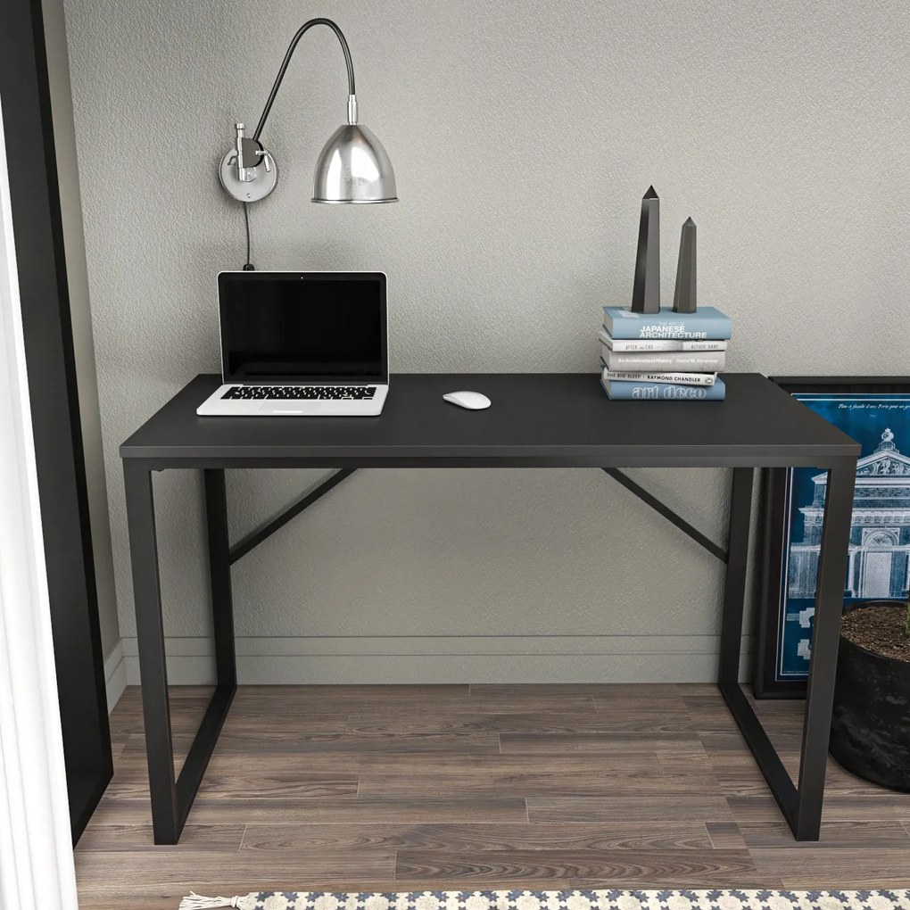 Secretária de Estudo Layton - Preto Antracite - 120x60x74 cm