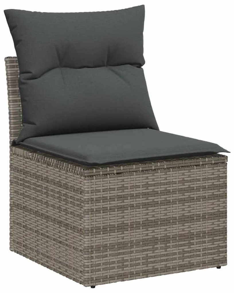Conjunto de Sofás de Jardim de 9 Peças com Almofadas Rattan Polipropil