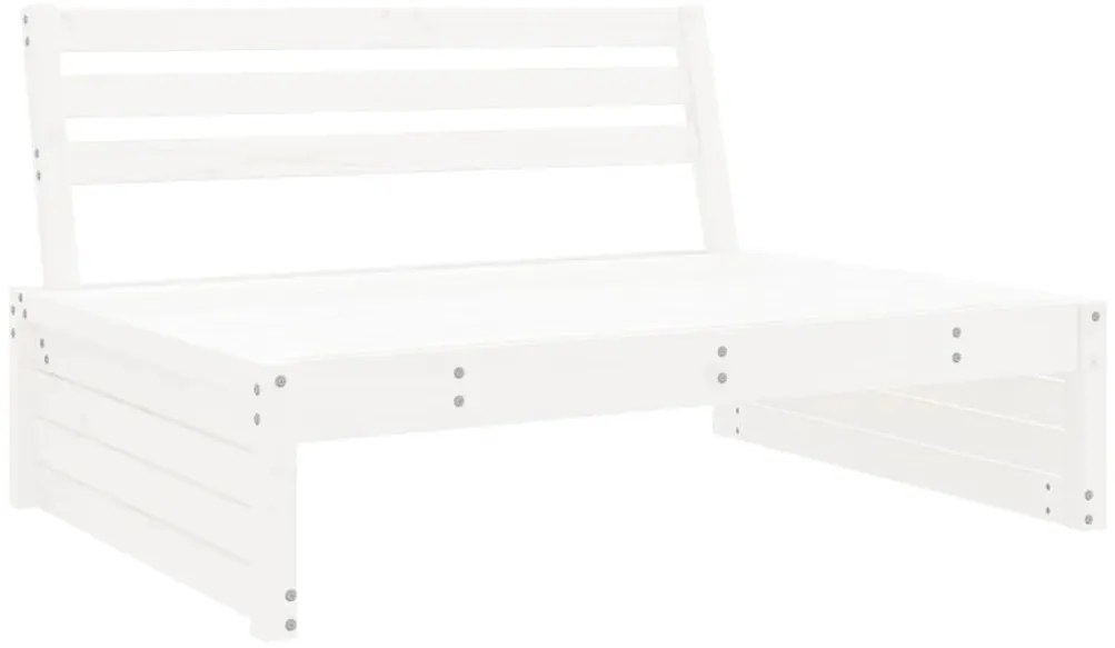6 pcs conjunto lounge de jardim pinho maciço branco