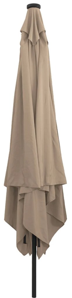 Parasol de Jardim Quadrado vidaXL com Luzes LED 295x245 cm Taupe