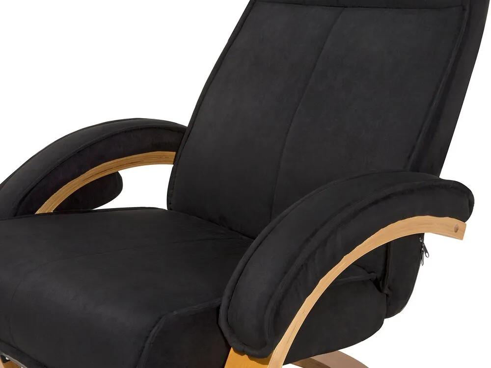 Cadeira de massagem com repousa-pés em tecido preto HERO Beliani