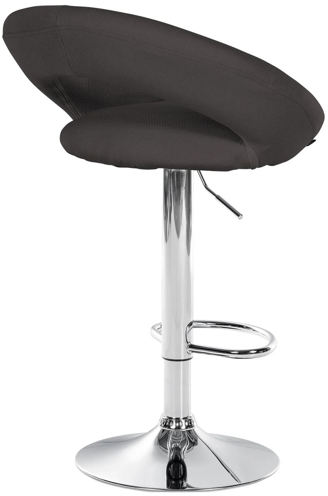 Conjunto de 2 bancos de bar Olinda em tecido e com estrutura cromada 52 x 77-97 x 47 cm Cinzento escuro