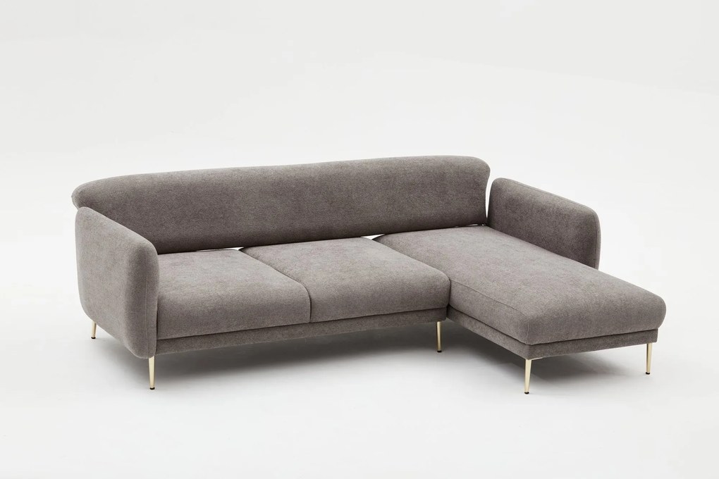 Sofá-Cama de Canto Simena – Cinzento Dourado – 266 x 133 cm