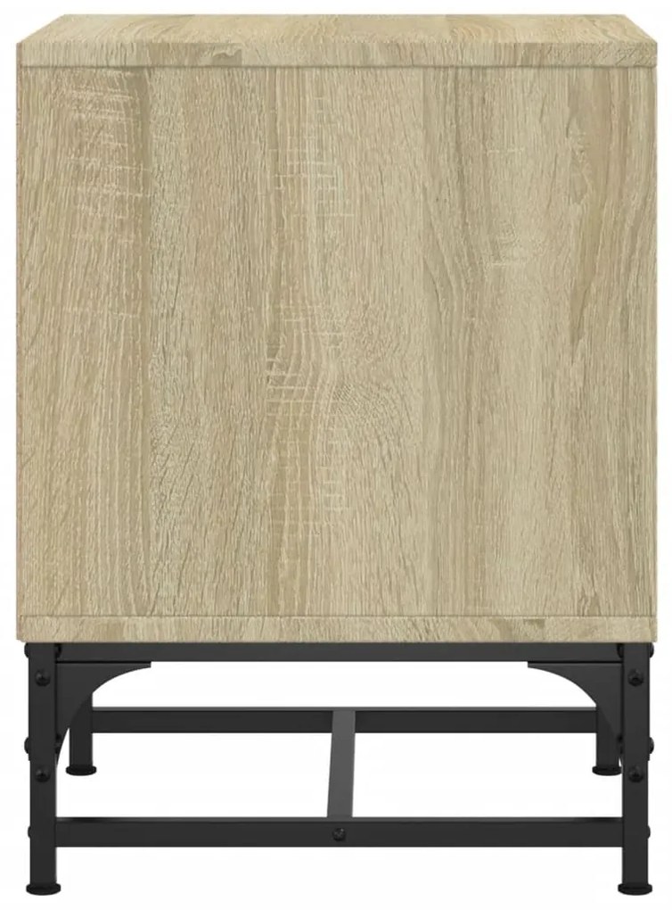 Mesa cabeceira c/ portas vidro 2 pcs 35x37x50cm carvalho sonoma