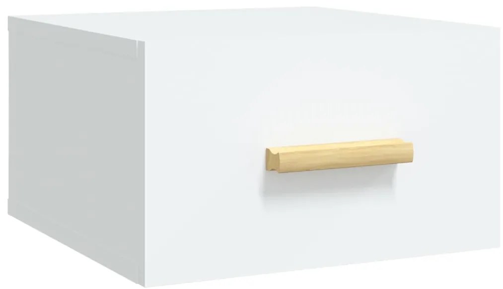 Mesas de cabeceira montagem na parede 2 pcs 35x35x20 cm branco