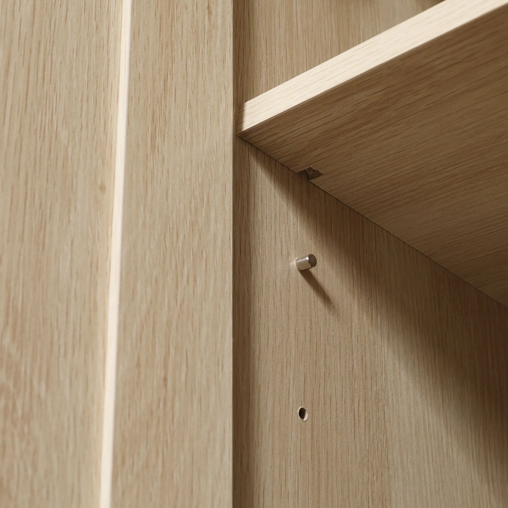 HOMCOM Aparador de Sala de Estar com 2 Portas de Rede e Prateleiras Ajustáveis Armário para Sala de Estar Escritório Dormitório Estilo Cannage Anti-Tombo 73x41x102cm Madeira