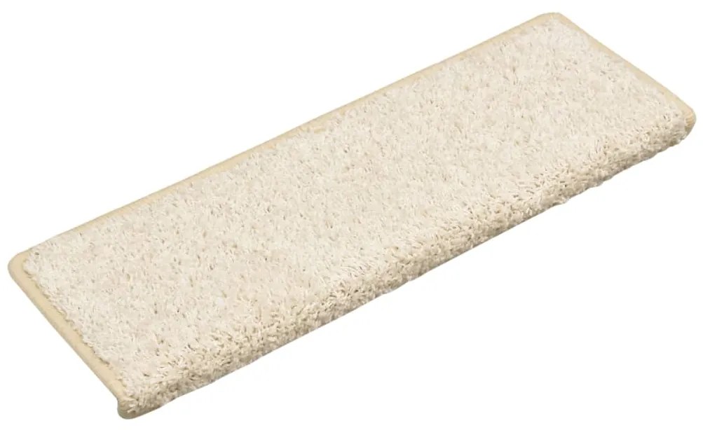 Tapetes de escadas 10 pcs 65x21x4 cm branco