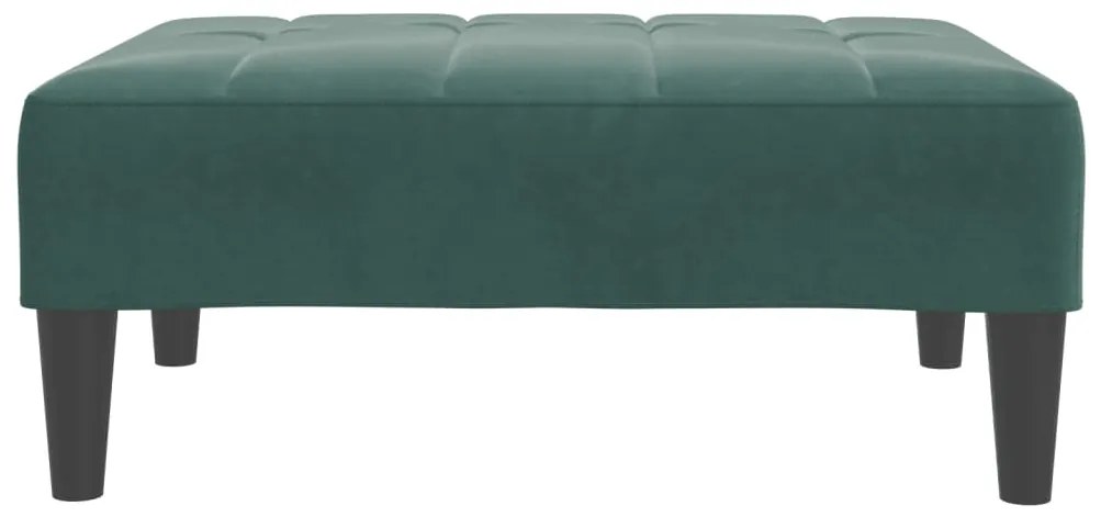 Apoio de pés 77x55x31 cm veludo verde-escuro