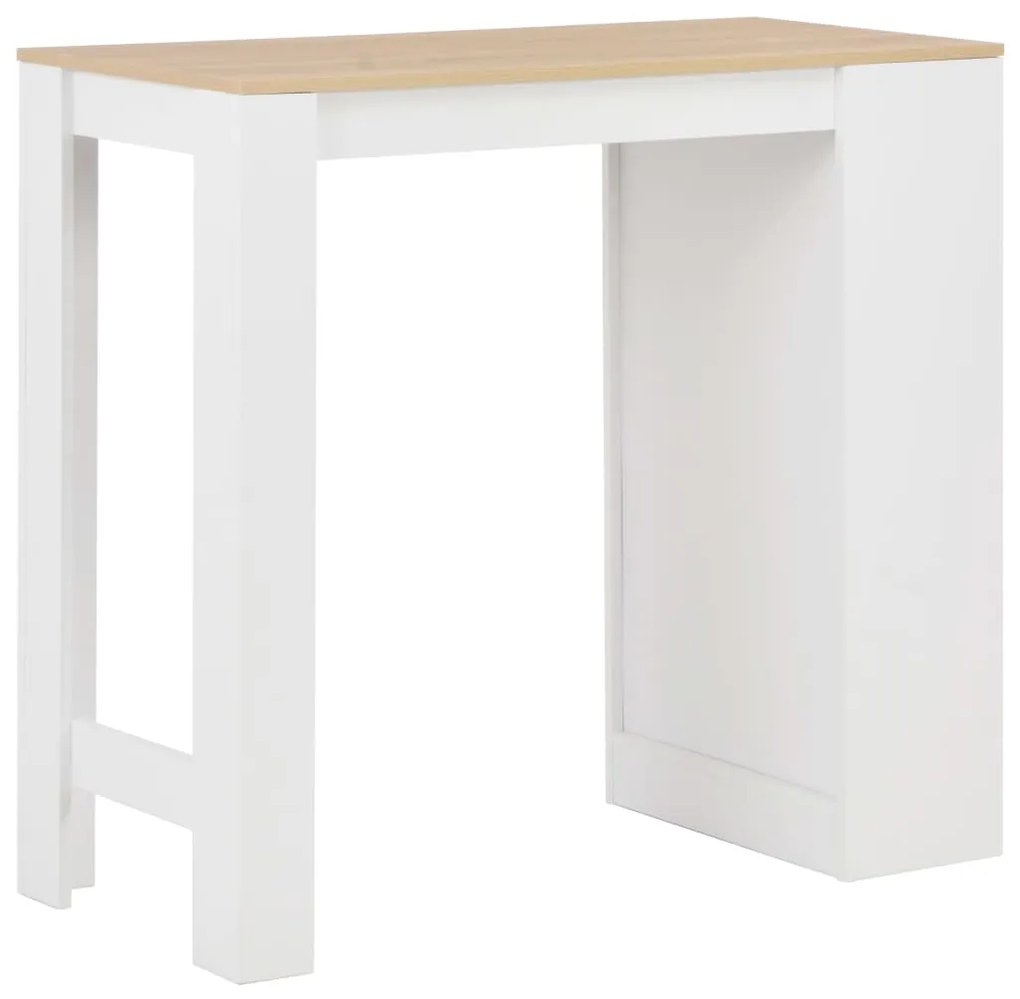 Mesa de bar com prateleira branco 110x50x103 cm