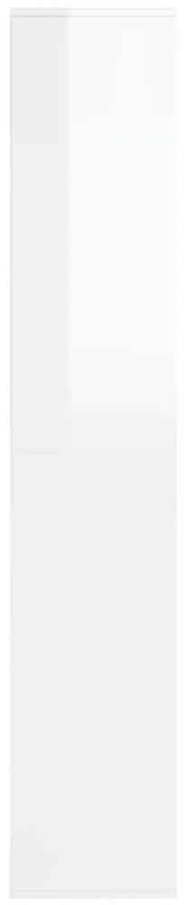 Armário para sapatos 54x34x183cm contraplacado branco brilhante