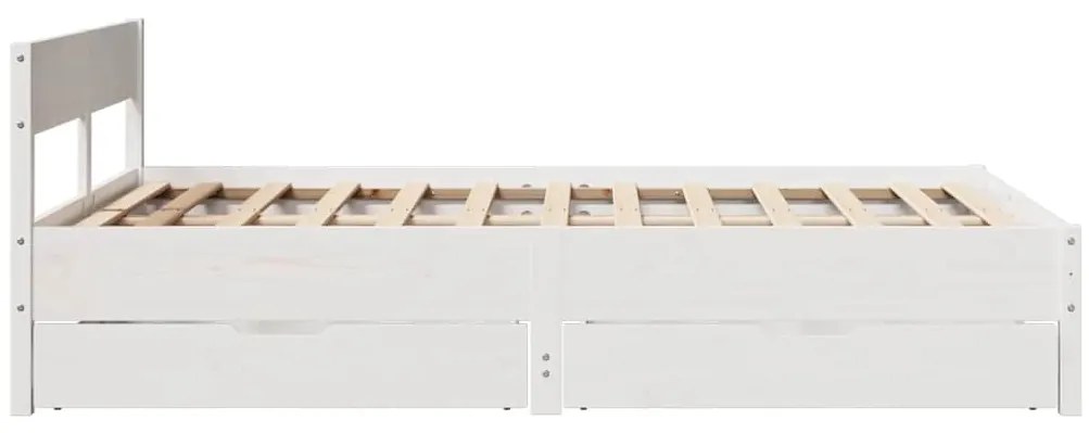 Cama sem colchão 120x200 cm madeira de pinho maciça branco