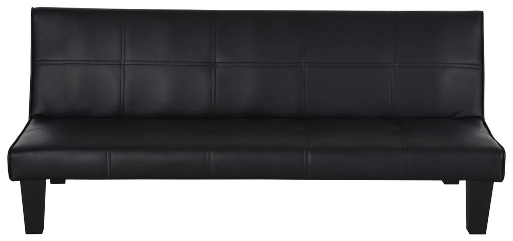Sofá - cama 3 lugares com pernas levantadas Acolchoado 165x75,5x70cm Preto