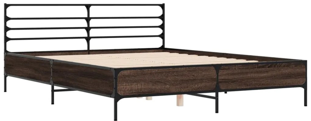 Estrutura de cama 160x200cm derivados madeira/metal