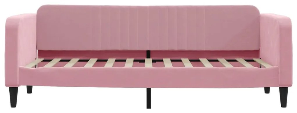 Sofá-cama com colchão 80x200 cm veludo rosa