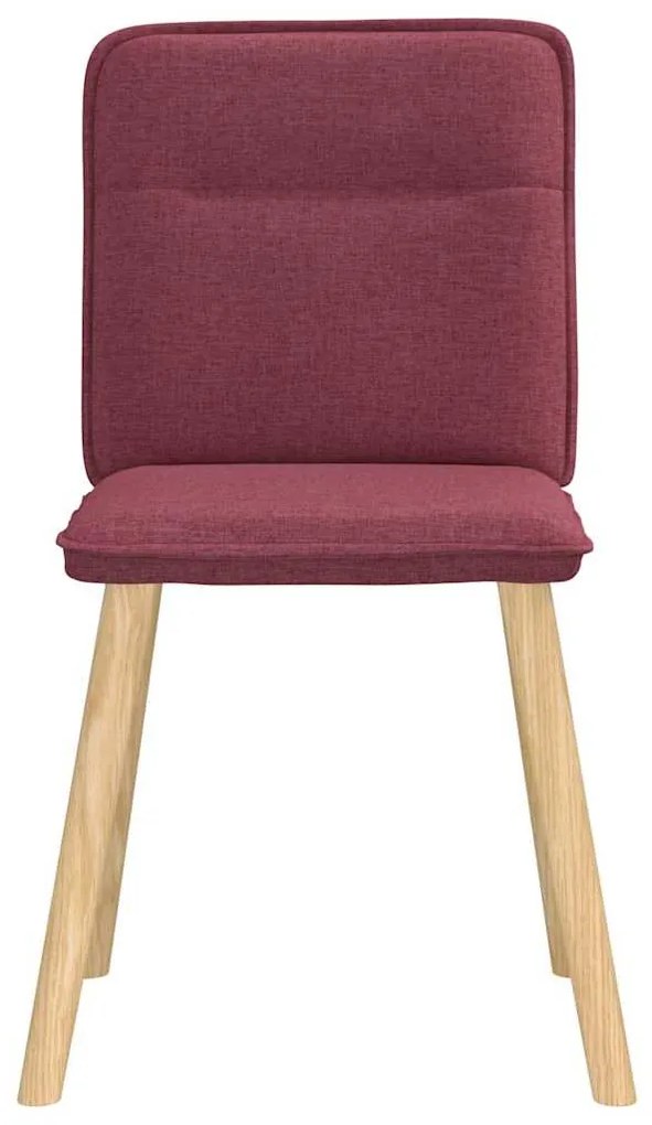 Cadeiras de jantar 4 pcs tecido vermelho tinto