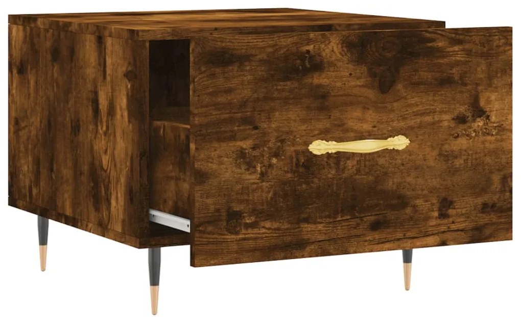 Mesa centro 2 pcs 50x50x40 cm madeira processada cor fumado