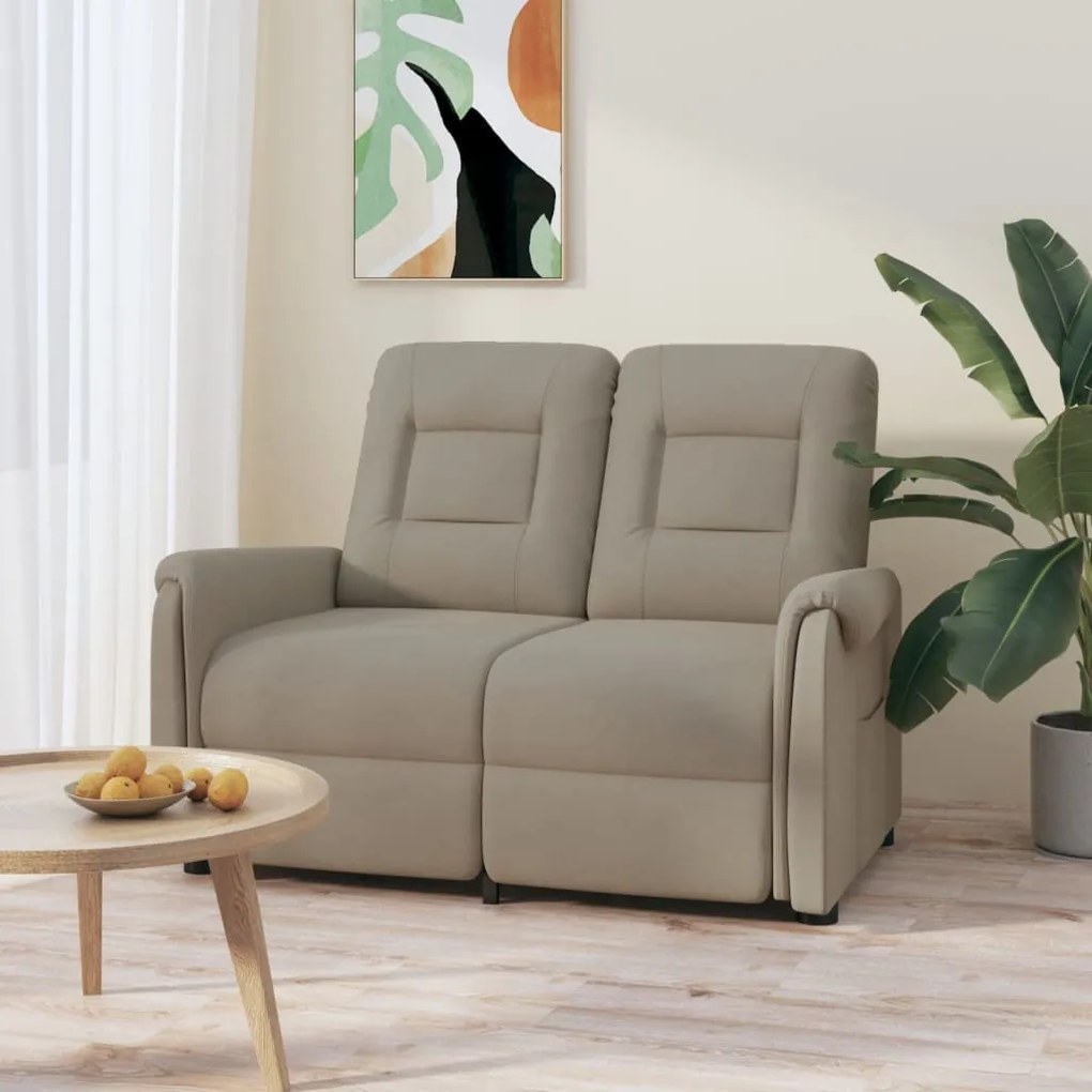 vidaXL Sofá reclinável 2 lugares tecido microfibra cinzento-claro