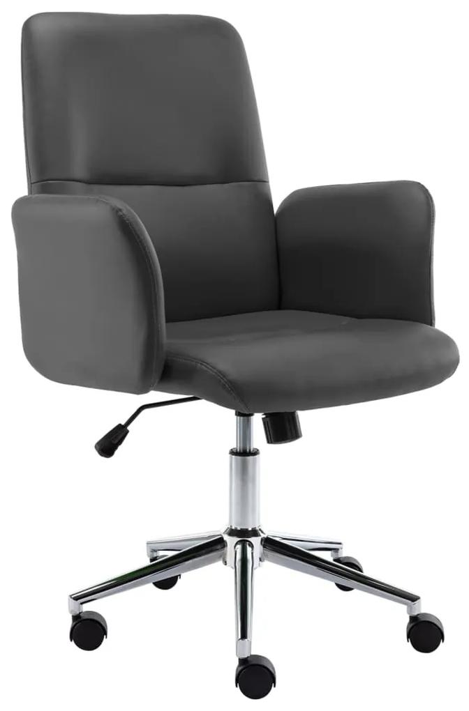 Cadeira de escritório em couro artificial cinzento