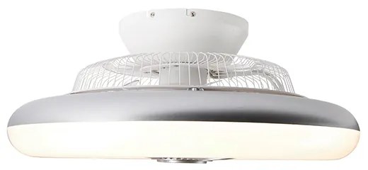Ventilador de teto prateado com LED e comando remoto - Clima Design