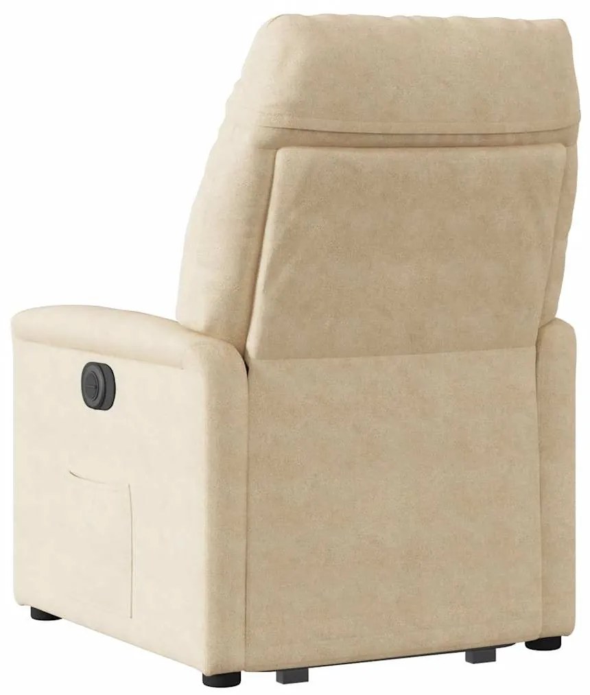 Poltrona de massagens elétrica elevatória microfibra cor creme
