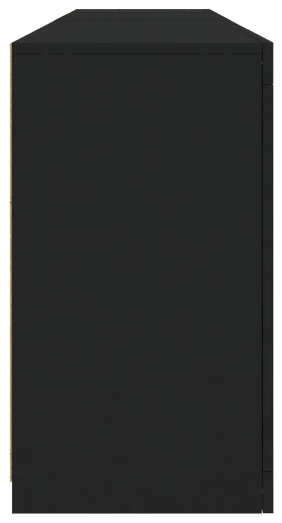 Aparador com luzes LED 164x37x67 cm preto