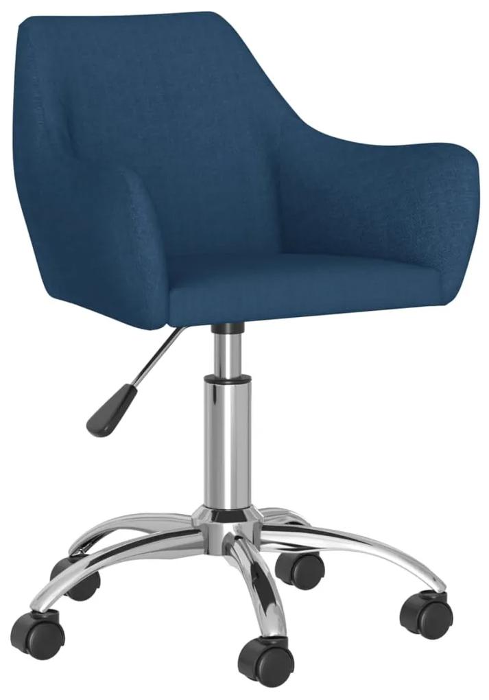 3090294 vidaXL Cadeira de escritório giratória tecido azul