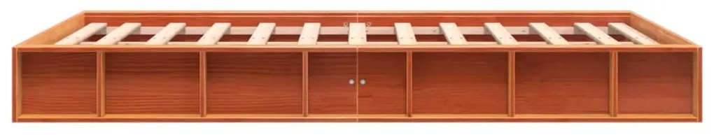Cama sem colchão 120x190 cm madeira pinho maciça castanho-mel